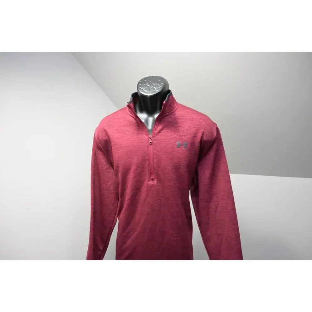 Under Armour 1/4 Zip Golf Jacket Fleece Loose Athletic Dark‎ Red Mens Size Large